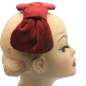 Preview: Rot Halbhut mit kleiner Schleife - Tartan Fascinator
